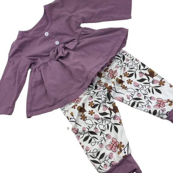 Baby Matching Outfit Size 6/12m Girls Top Pants Birds Infant Children Kids - Picture 7 of 7